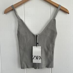 NWT ZARA Small Corset Ribbed Tank Top